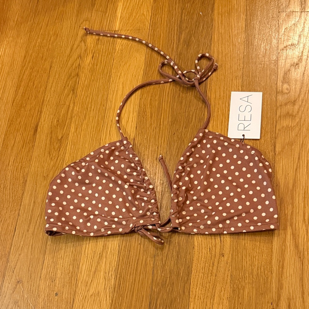 RESA Brown and White Polka Dot Top